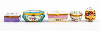 French Limoges Porcelain Trinket Boxes, 5