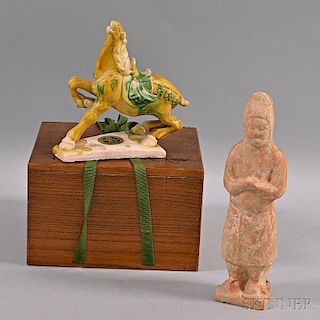 Two Chinese Pottery Figures