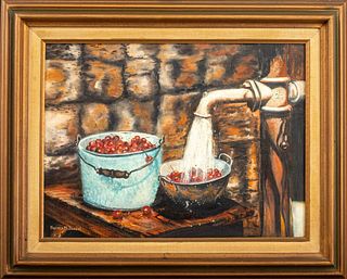 Norma McDaniel Oil on Canvas of Cherries