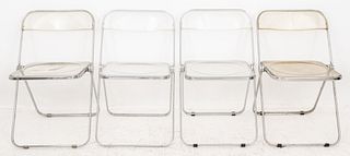 Piretti Castelli Lucite 'Plia ' Folding Chairs, 4
