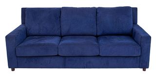 American Leather Modern Blue Suede Couch / Sofa