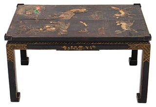 Chinese Hardstone Inlaid Panel Coffee Table