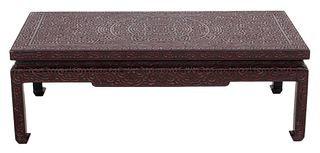 Asian Modern Black & Red Lacquer Coffee Table