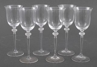 Lalique Crystal Sherry Glasses, 6