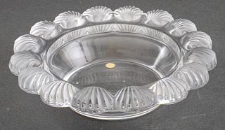 Lalique Shell Border Crystal Bowl Dish