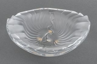 Lalique France Shell Frosted Glass Candy Dish