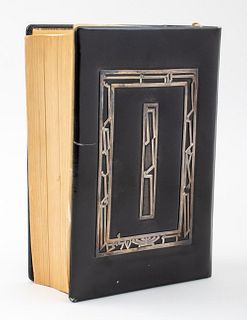 Silver-Mounted Black Leather Hebrew Bible, Hadany