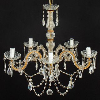 Waterford Style Five Light Chandelier