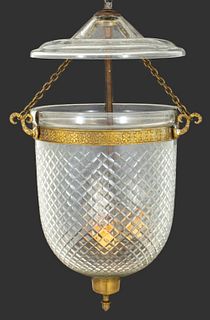 Regency Style Brass-Mounted Glass Hall Lantern