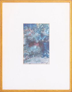 Sidnee Livingston 'Blue Abstraction' Mixed Media