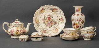 Zsolnay Hand-Painted Floral Porcelain Set, 12 pcs.