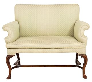 Queen Anne Style Upholstered Sofa