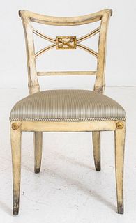 Hollywood Regency Parcel Gilt & Gesso Side Chair