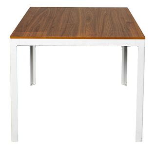 Modern Wood And Enameled Steel Dining Table