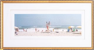 John Van Aken "The Beach Scene" Color Lithograph