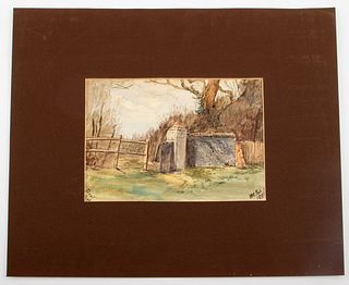 Elcot Park Landscape Watercolor on Paper, 1888