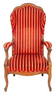 French Louis Philippe Upholstered Wingback Chair