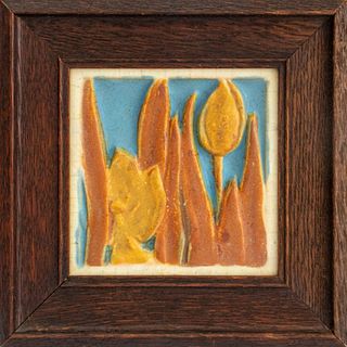 Art Nouveau Rookwood Pottery Tulip Faience Tile