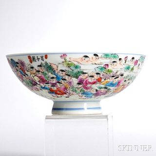 Small Enameled White Porcelain Bowl