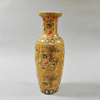 Large Satsuma Enameled Vase