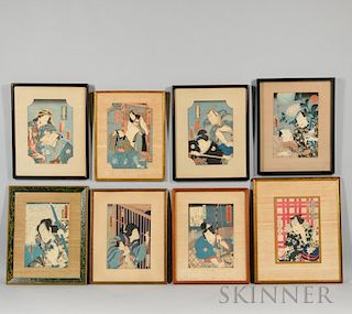Eight Japanese Color Woodblock Prints