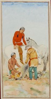 Ila McAfee, (American, 1897-1955), Taos Scene, 1926