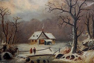 Artist Unknown, (American, Mid-19th Century), Winter Walk