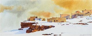 David Halbach, (American, b. 1931), Two Pueblo Landscapes