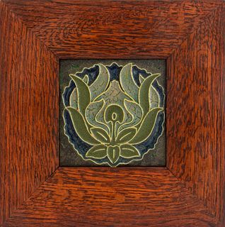 Art Nouveau Rookwood Pottery Iris Faience Tile