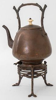 Victorian Rustic Taste Copper Hot Water Pot, 1880s