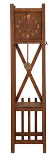Arts and Crafts Oak Tall Case Clock, ca. 1910