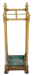 Square Brass Umbrella Stand / Cane Rack Holder