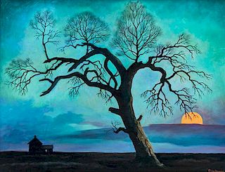 William Sanderson, (American, 1905-1990), Harvest Moon, 1985
