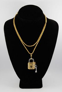 Swarovski Crystal Lock & Key Charm Necklace