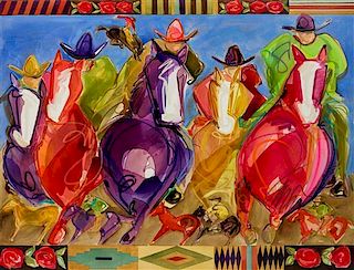 Carrie Fell, (American, 20th/ 21st Century), Cowboy Trading Blanket- Wild Side, 2005