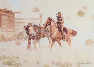 Leonard Reedy, (American, 1899-1956), Wild Horse Hunters and In a Sandstorm (two works)