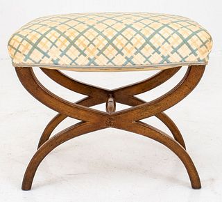 Regency Style Upholstered Wooden Bench