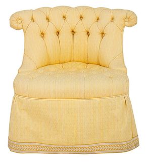 Gilded Age Style Upholstered Slipper Chair