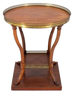 Necolassical Style Brass Mounted Mahogany Table