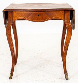 Louis XV Style Marquetry & Parquetry Table