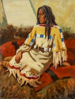 Paul Surber, (American, b. 1942), A Native American Woman