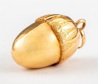 Victorian 14K Gold Acorn Charm Pendant