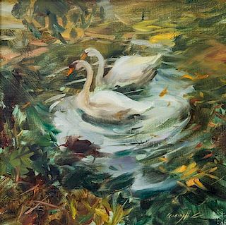 Quang Ho, (Vietnamese/ American, b. 1963), Swans