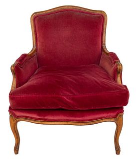 Louis XV Style Upholstered Armchair Bergere