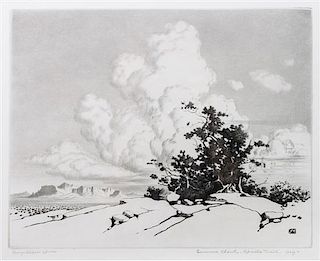 George Elbert Burr, (American, 1859-1939), Summer Cloud, Apache Trail, Arizona and Pine and Cloud, two works