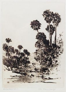 George Elbert Burr, (American, 1859-1939), Palm Springs, California and Near Palm Springs, two works