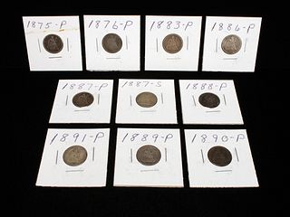 LOT OF 19TH CENTURY SEATED LIBERTY DIMES COINS