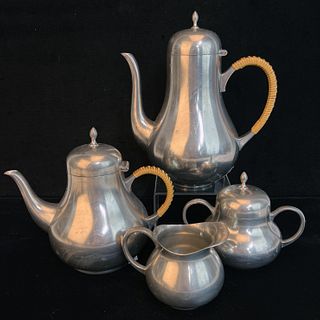 ETAIN PUR TIEL HOLLAND PEWTER COFFEE AND TEA SET