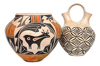 Jessie Garcia (1910-1999), Acoma Pollychrome Olla Height 9 1/2 x width 10 1/2 inches.
