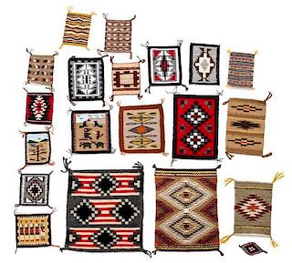 Twenty Miniature Navajo Weavings Largest: 9 1/2 x 8 1/2 inches.